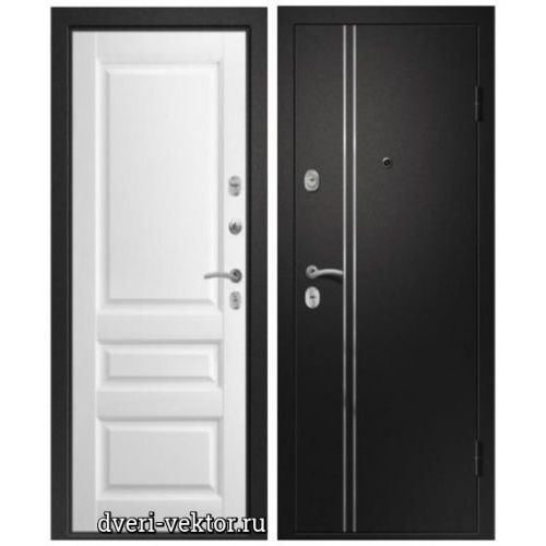 Входная дверь Ретвизан, Медея 321 М1, Эрмитаж 2, сатин черный / белый