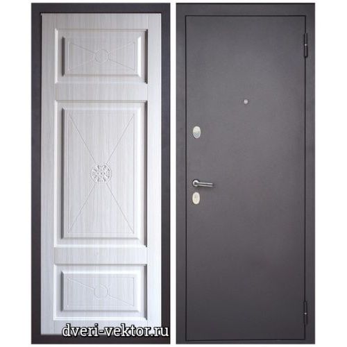 Входная дверь Монарх М1-3, Версаль 2, черный муар / софт белый