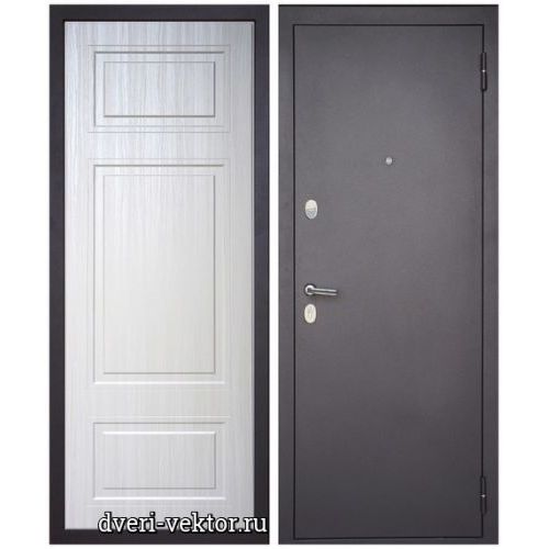Входная дверь Монарх М1-3, Версаль 3, черный муар / софт белый