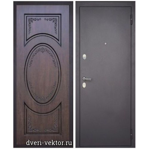 Входная дверь Монарх М1-4, Патрисия, черный муар / дуб темный