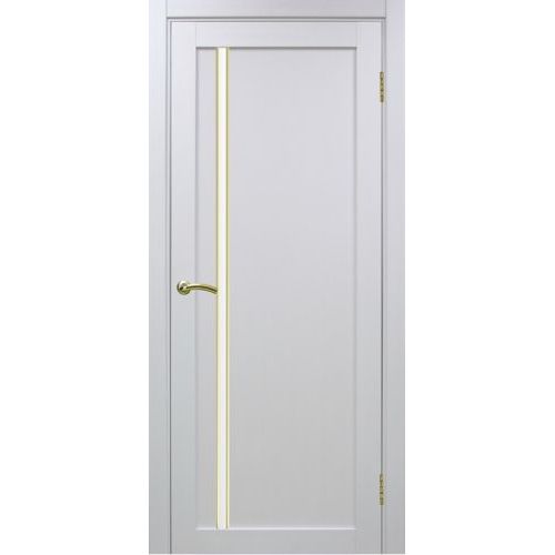 Межкомнатная дверь Optima Porte, Турин 527.121 АПС. Цвет - белый лед. Молдинг золото.