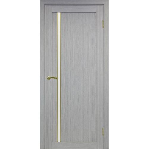 Межкомнатная дверь Optima Porte, Турин 527.121 АПС. Цвет - дуб серый. Молдинг золото.