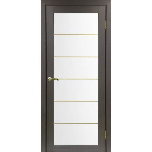Межкомнатная дверь Optima Porte, Турин 501.2 АСС. Цвет - венге. Молдинг золото.