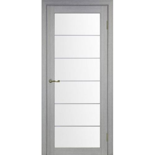 Межкомнатная дверь Optima Porte, Турин 501.2 АСС. Цвет - дуб серый. Молдинг хром.