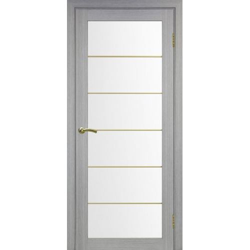 Межкомнатная дверь Optima Porte, Турин 501.2 АСС. Цвет - дуб серый. Молдинг золото.