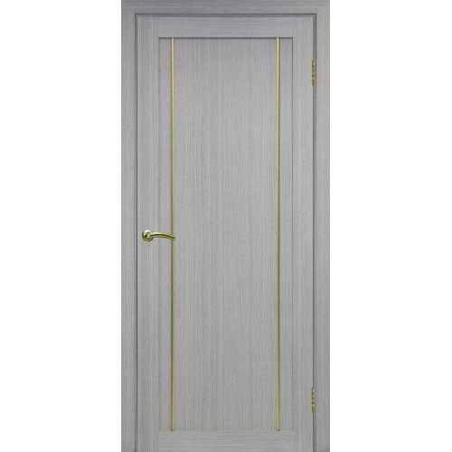 Межкомнатная дверь Optima Porte, Турин 522.111 АПП. Цвет - дуб серый. Молдинг золото.