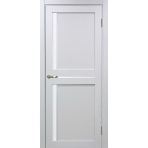 Межкомнатная дверь Optima Porte, Турин 523.221 АПС. Цвет - белый лед. Молдинг хром.