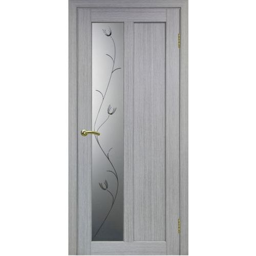 Межкомнатная дверь Optima Porte, Парма 421.21 Тюльпан. Цвет - дуб серый.