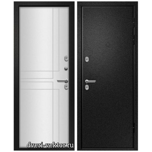 Входная дверь Ретвизан, Веста Термо, букле черный / белый